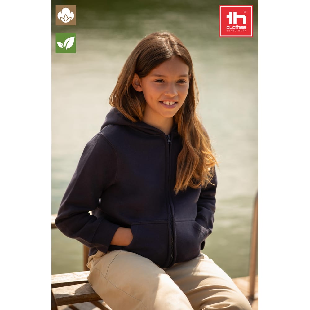 Sudadera infantil con capucha y cremallera personalizada Amsterdam 320 g