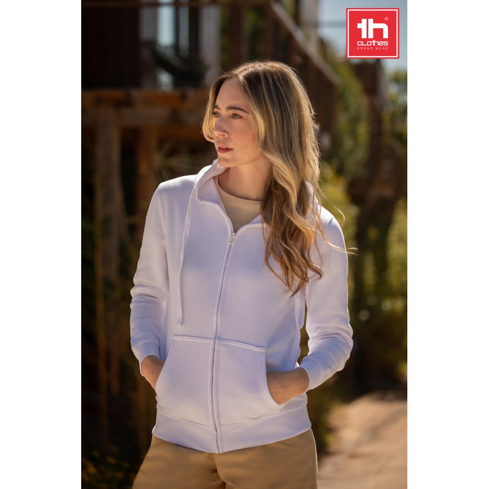 Sudadera de mujer con capucha y cremallera personalizada Amsterdam 320 g