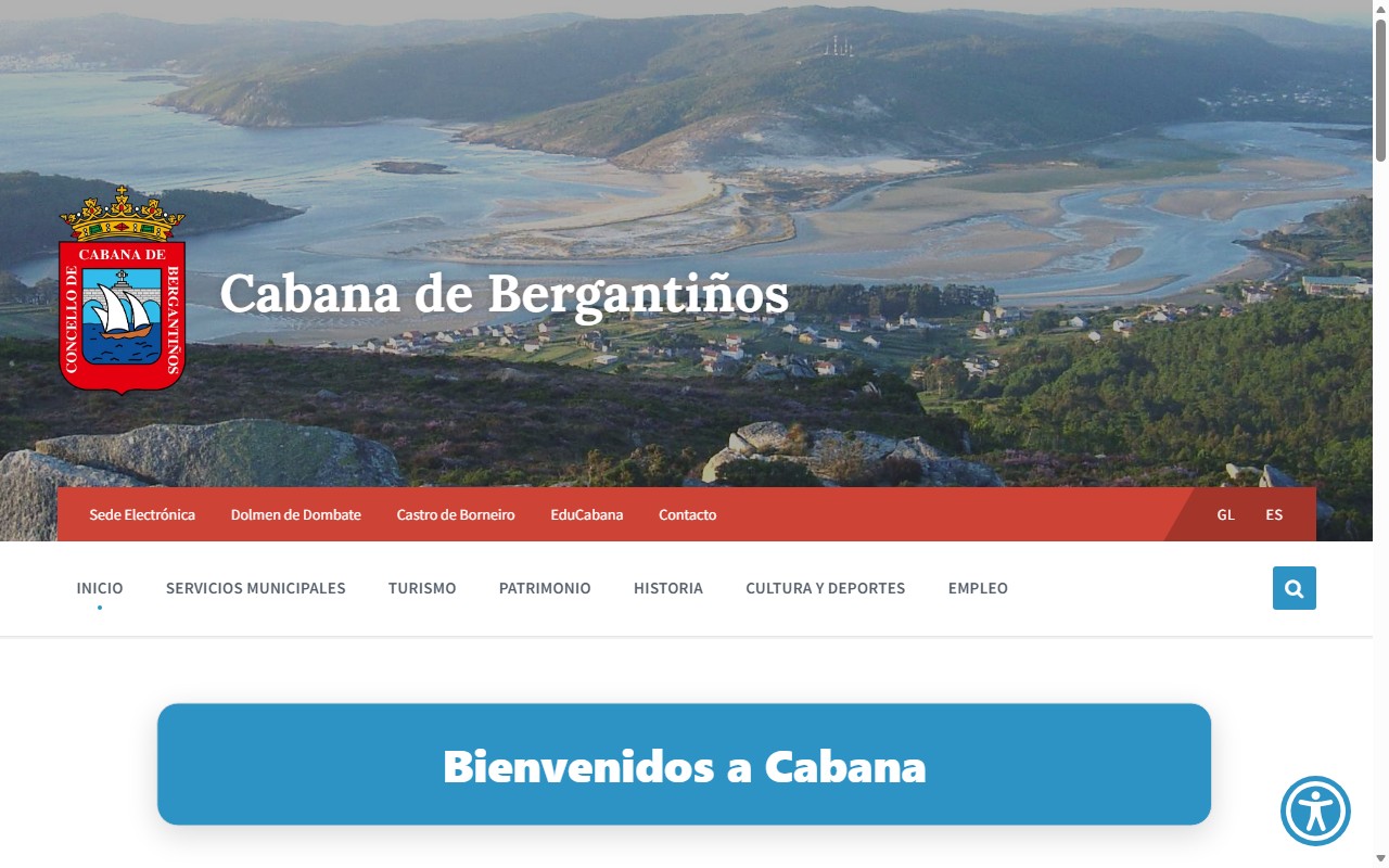 Portada de la web del Concello de Cabana de Bergantiños