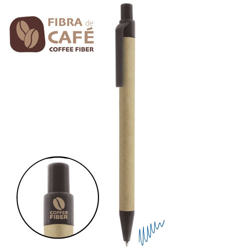 Bolígrafo Cartón Reciclado Y Fibra Café Valdés — vista 1