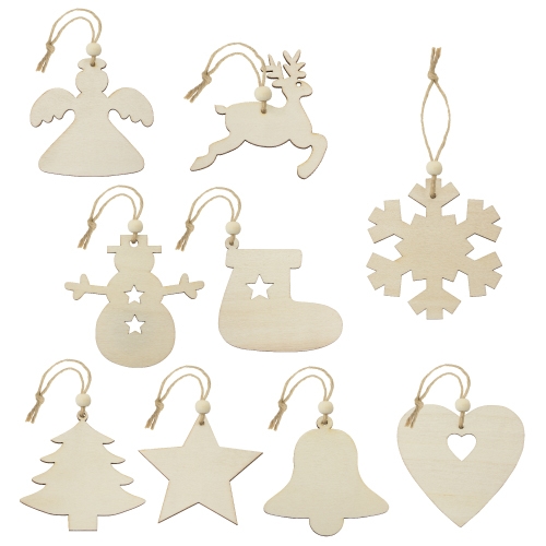 Set Adornos De Madera (9 Pcs) Ruka