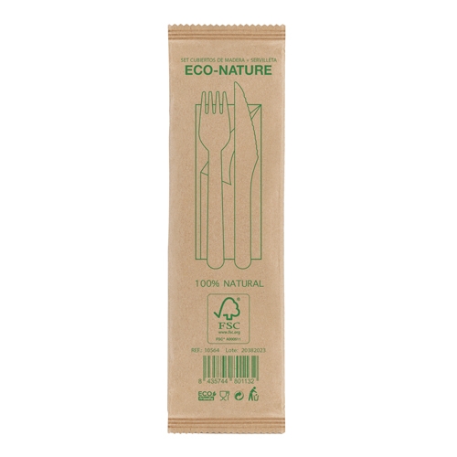 Set De Cubiertos Madera 3 Pcs Tapa — vista 3