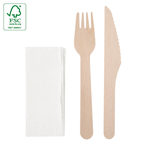 Set De Cubiertos Madera 3 Pcs Tapa