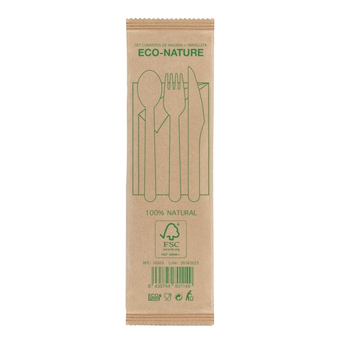 Set De Cubiertos Madera 4 Pcs Complec — vista 3