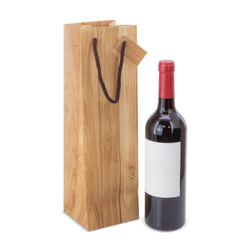 Bolsa Papel Efecto Madera 1 Botella Abeto — vista 3