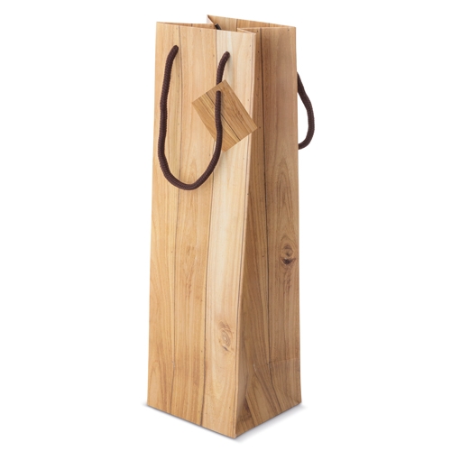Bolsa Papel Efecto Madera 1 Botella Abeto