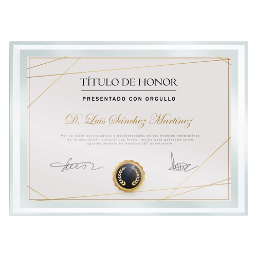 Marco Cristal Diploma A4 — vista 3