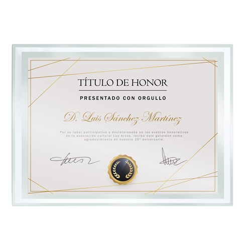 Marco Cristal Diploma A5 Bisela — vista 2