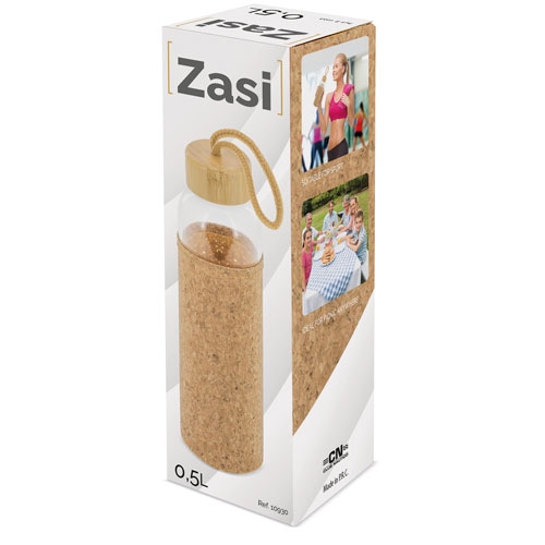 Botella Cristal Tapon Bambu/Corcho Zasi — vista 2