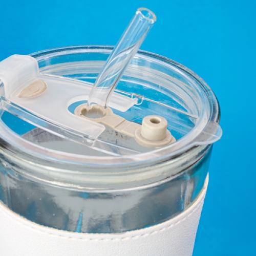 Vaso 450 Ml Con Pajita De Cristal Delicatessen — vista 3