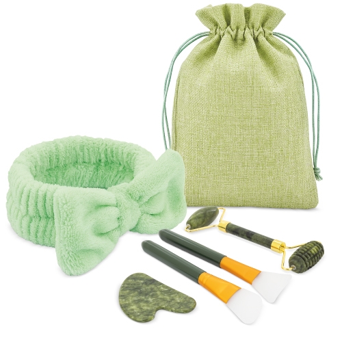 Set De Masaje Facial De Piedra Natural Jade Cixi — vista 5