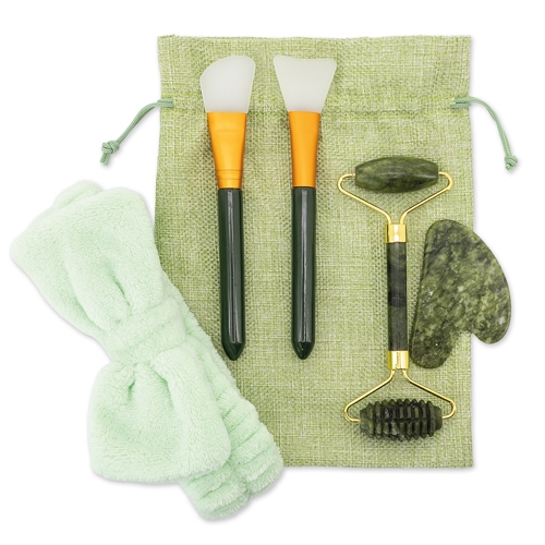 Set De Masaje Facial De Piedra Natural Jade Cixi — vista 4