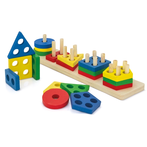 Juego De Madera Bloques Geométricos Didactic — vista 3
