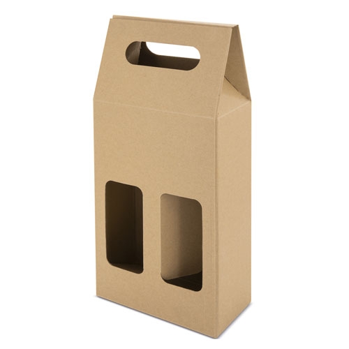 Caja Carton Ventana 2 Botellas Treviso