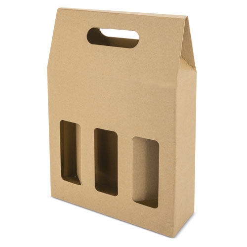 Caja Carton Ventana 3 Botellas Treviso