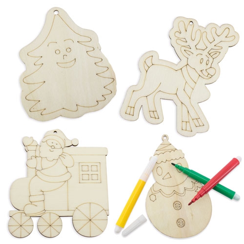 Set Piezas Madera “happy Christmas” ( 4 Pcs)