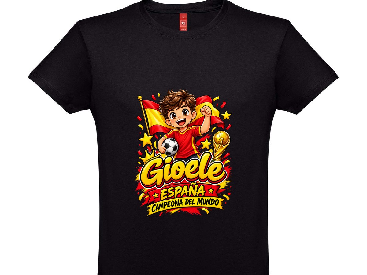 Camiseta España Campeona del Mundo con el nombre en grande