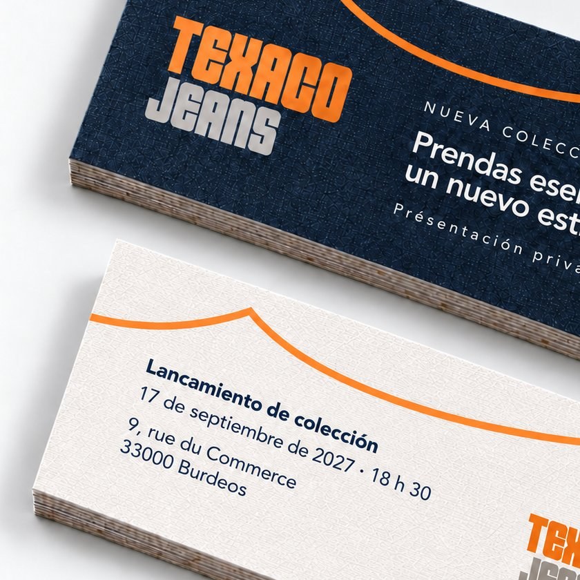 Tarjetas de invitación en papel verjurado — vista 1