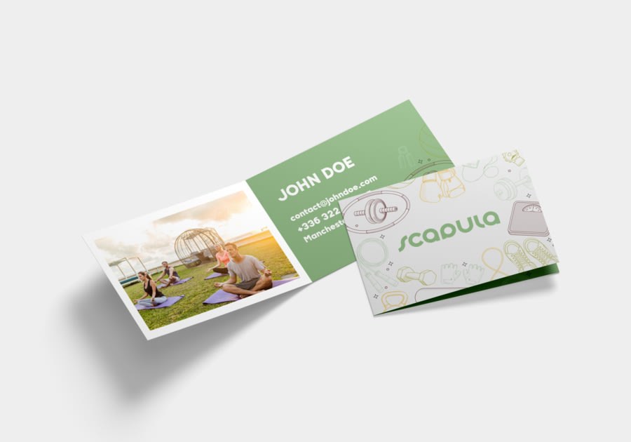 Tarjetas de visita dobles plegadas — vista 5