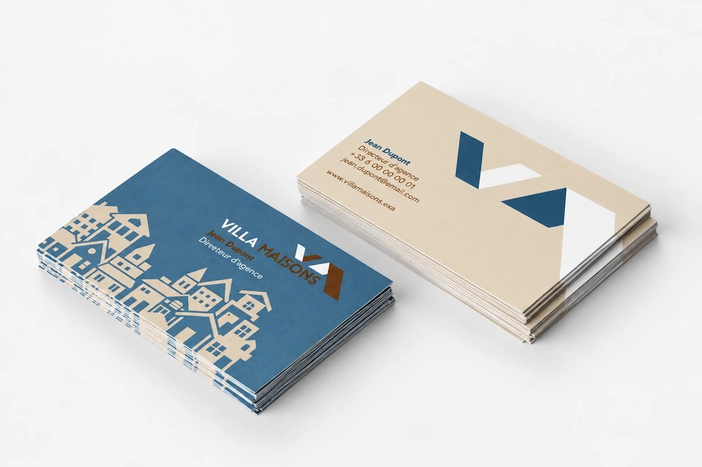 Tarjetas de visita en papel clásico — vista 3