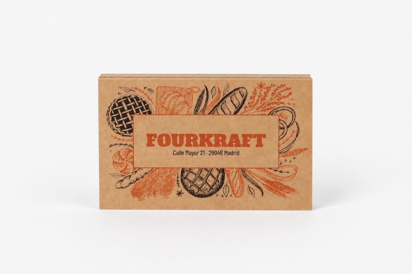 Tarjetas de visita en papel kraft
