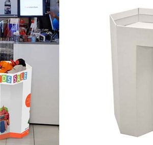 Cesta de cartón para exposición