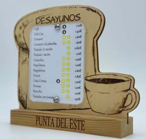 Menú en madera diseño Premium
