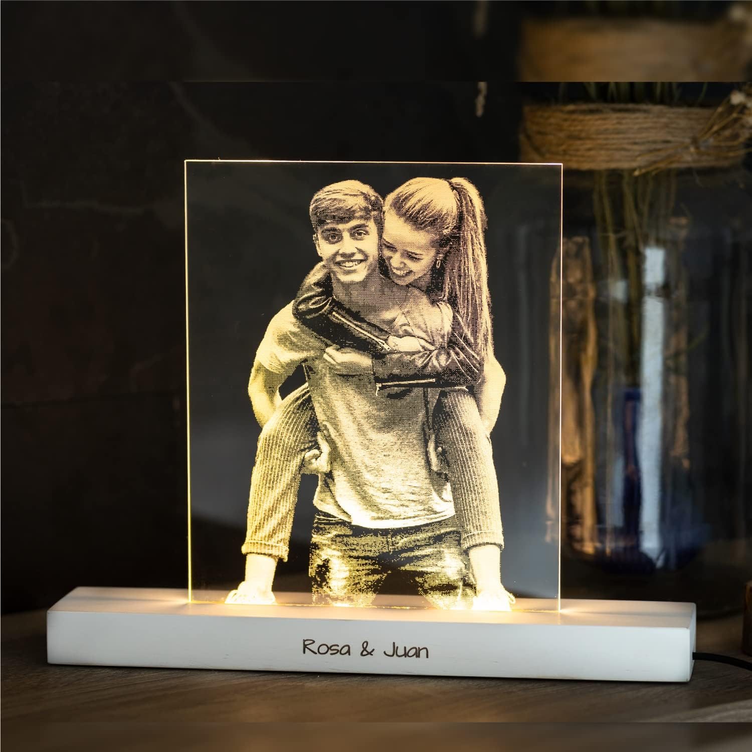 Lámpara del amor personalizada con su caja regalo impresa a juego — vista 4