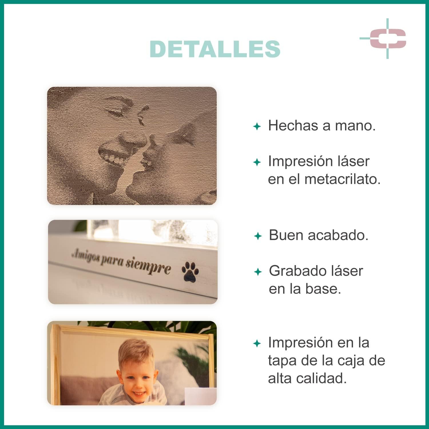 Lámpara del amor personalizada con su caja regalo impresa a juego — vista 2