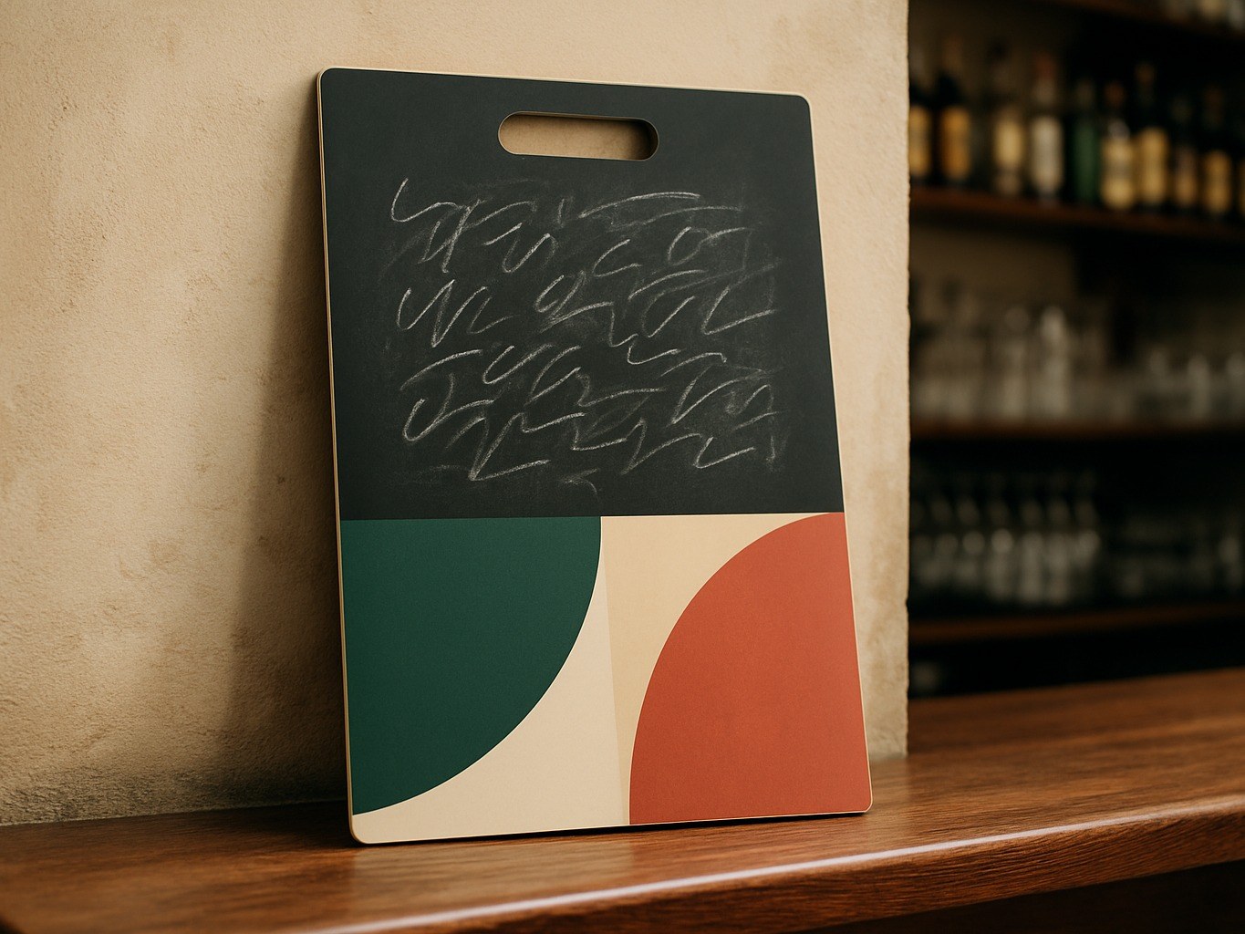 Panel menú pizarra