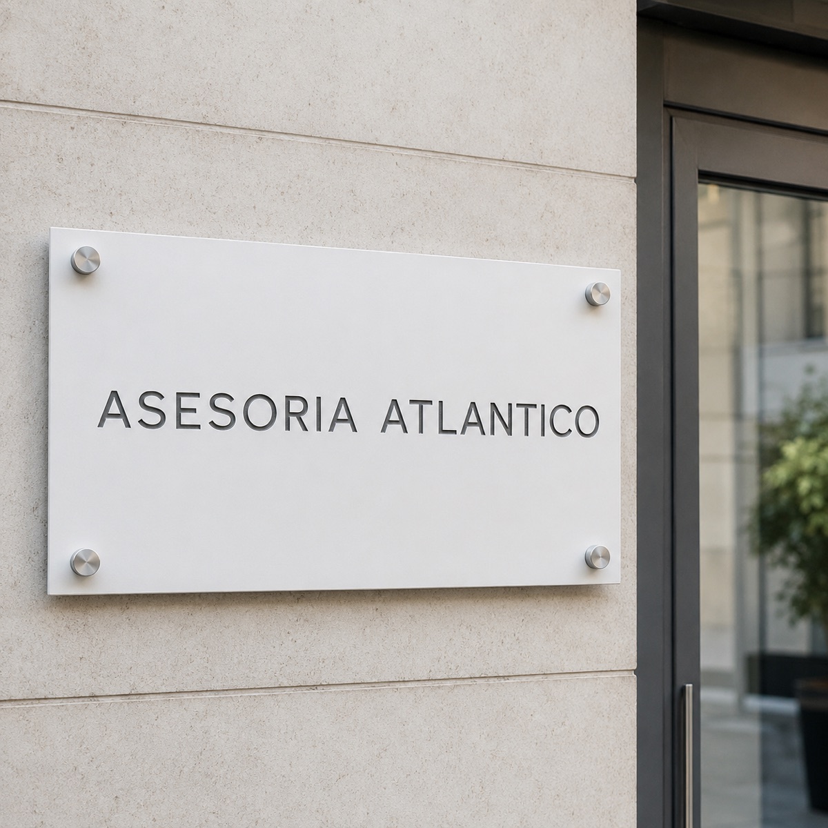 Placa de empresa termolacada — vista 2