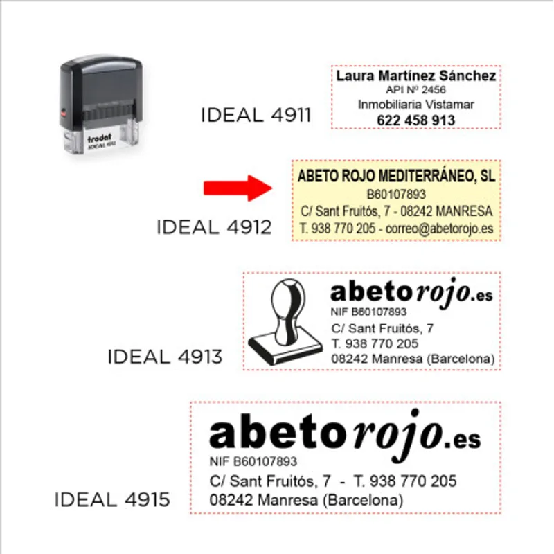 Sello automático rectangular Trodat IDEAL personalizado — vista 4