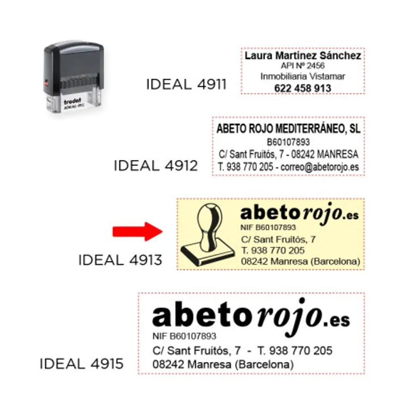 Sello automático rectangular Trodat IDEAL personalizado — vista 2