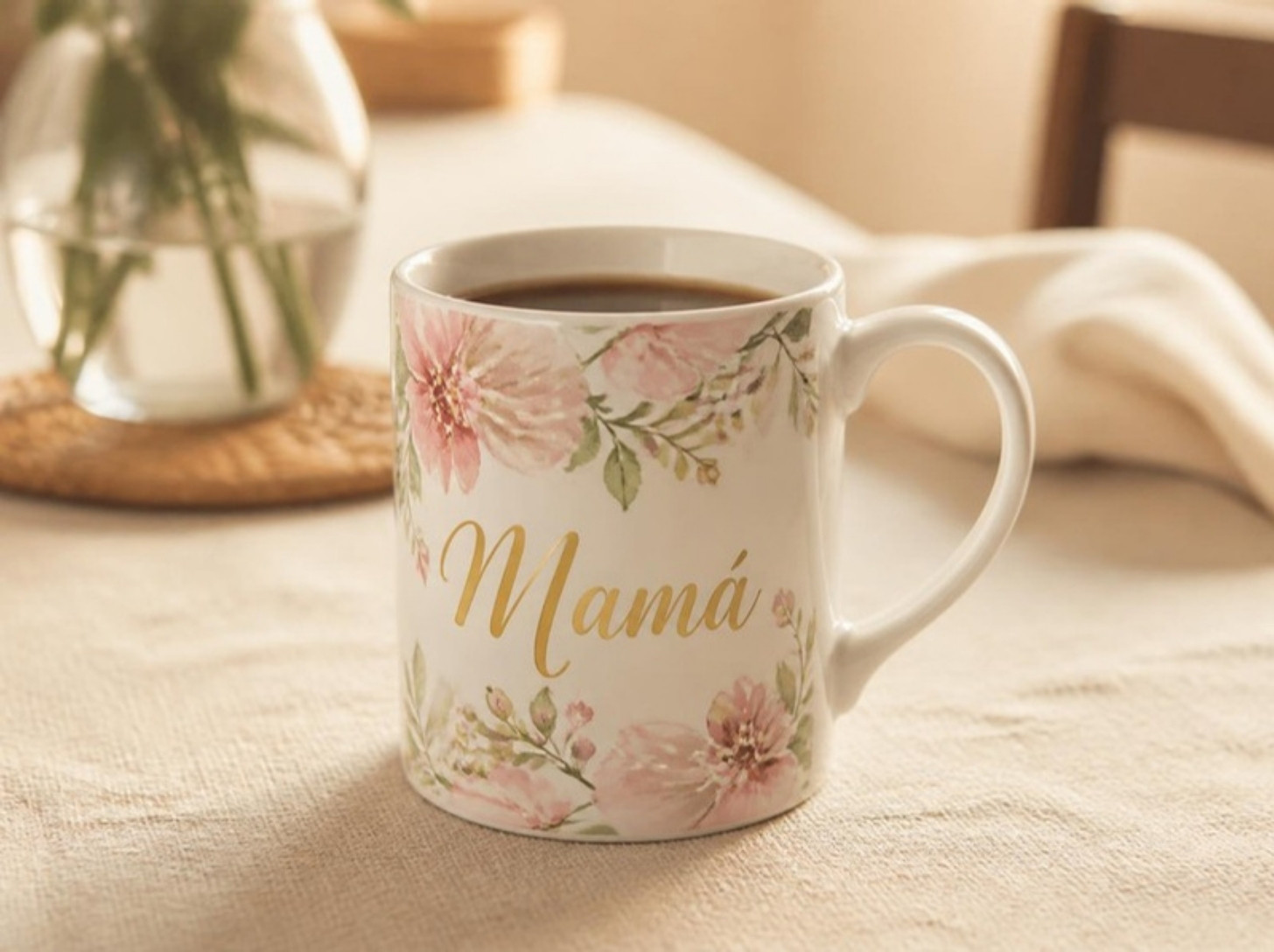 Taza blanca personalizada con una foto y un nombre — vista 2