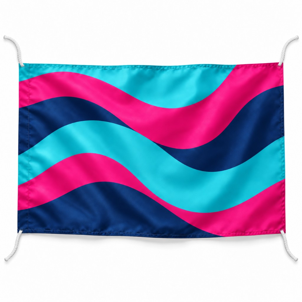 Bandera con cuerda en cada esquina
