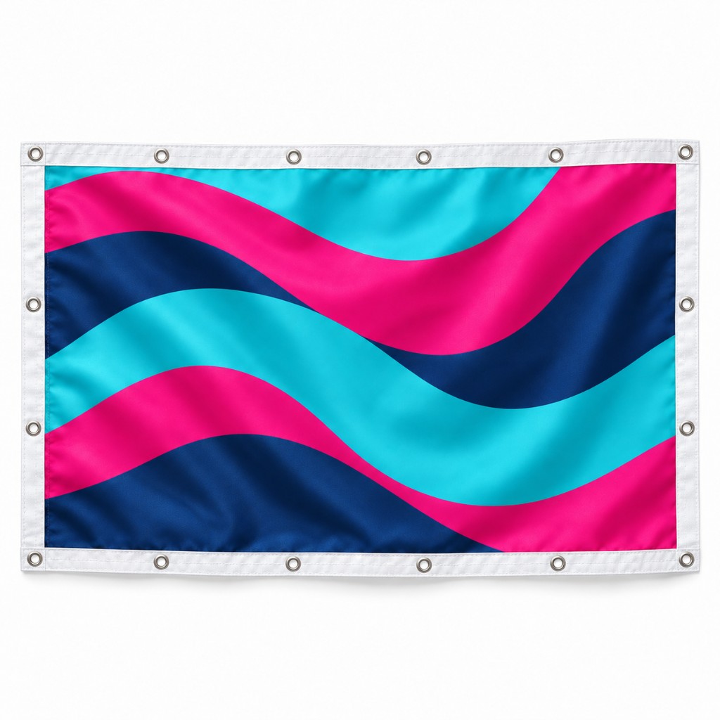 Bandera con ollaos alrededor — vista 1